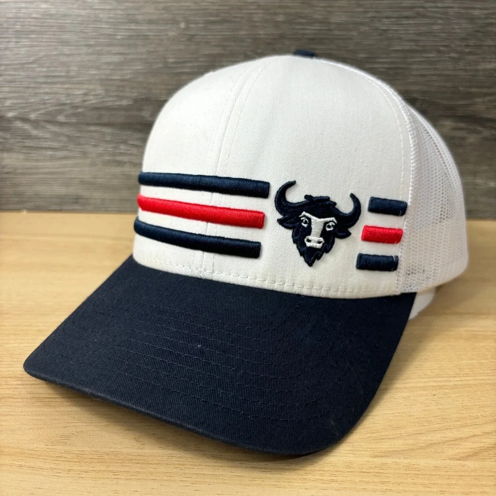 Hockeyak Hat Cap Snap Back White Blue Red Adjustable